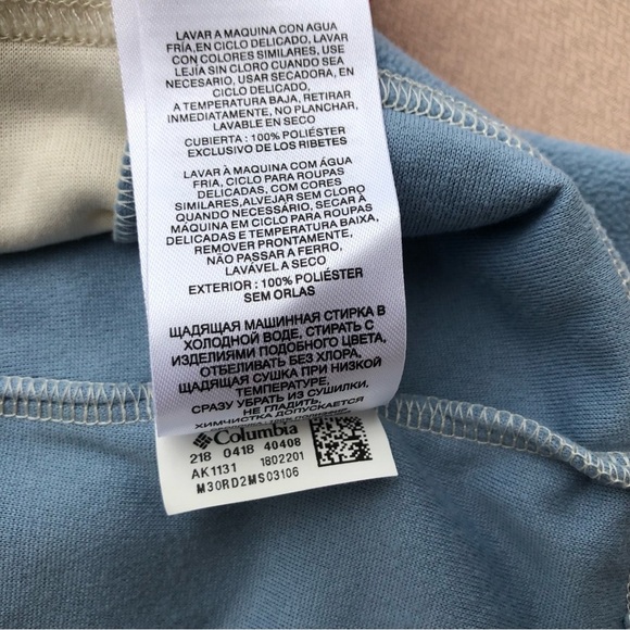 Columbia Fleece Pullover Colorblock Blue Pink 1/2 Zip Light Weight Size L - Picture 7 of 7